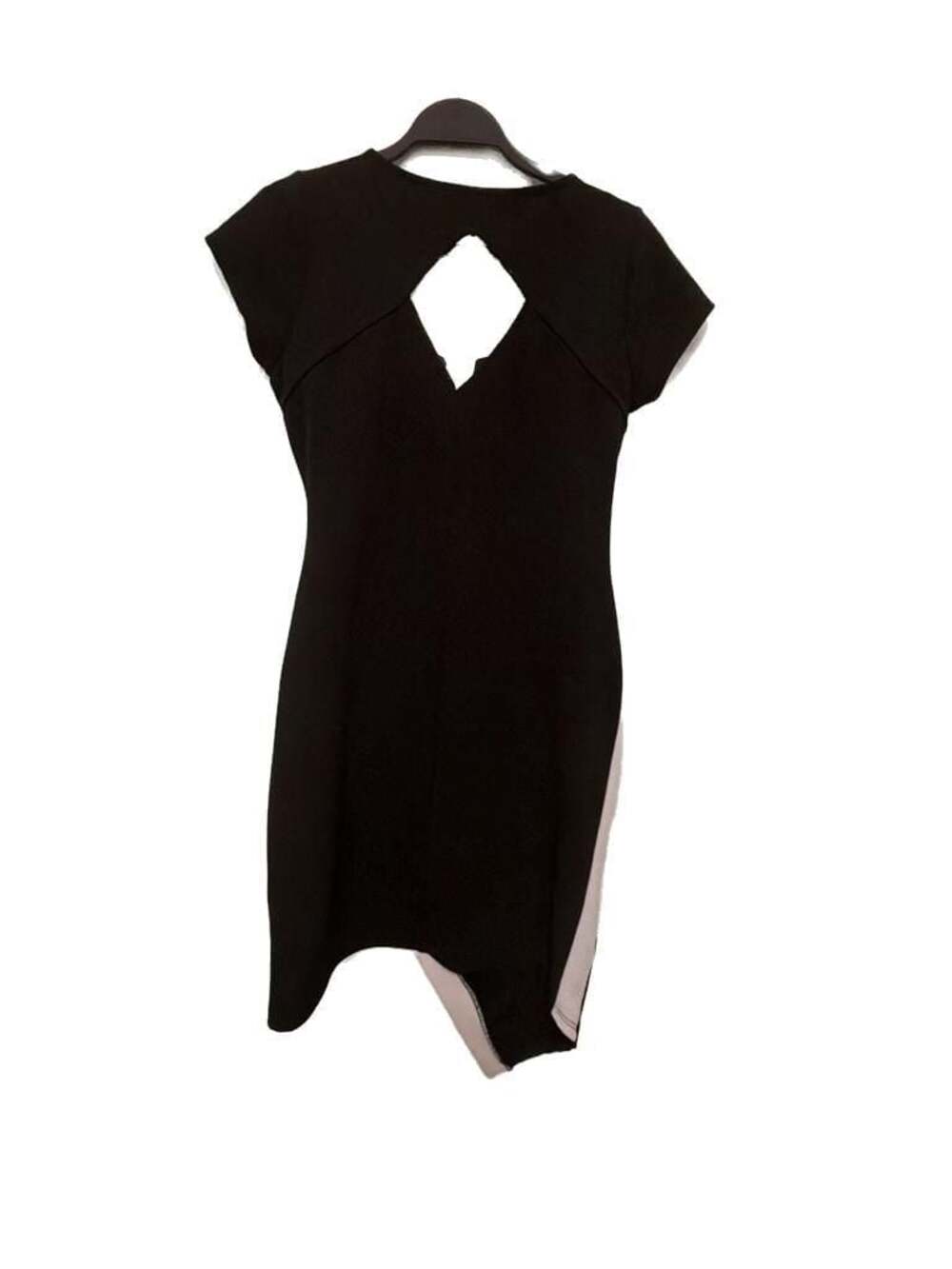 Almost Famous Black And White Colorblock Asymmetrical Bodycon Dress - Picture 3 of 4
